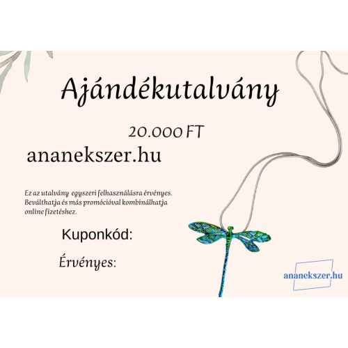 AJÁNDÉKUTALVÁNY 20.000,-FT ÉRTÉKBEN