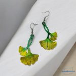 ANAN, kézzel festett ékszer, fülbevaló, nyaklánc, őszi kollekció, Ginkgo