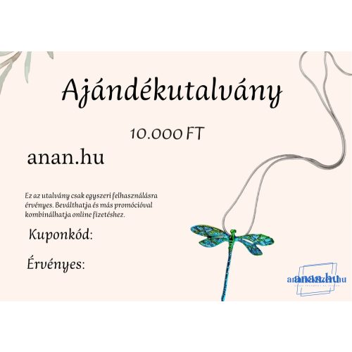 AJÁNDÉKUTALVÁNY 10.000,-FT ÉRTÉKBEN