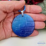 ANAN, művészi medál, agyag, polimer agyag ékszer, nyaklánc, kézzel festett, Vízpart