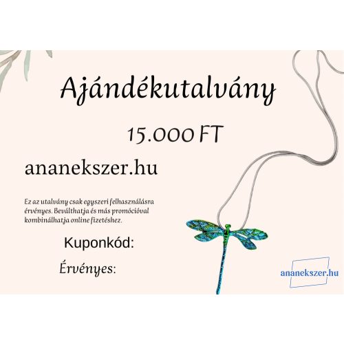 AJÁNDÉKUTALVÁNY 15.000,-FT ÉRTÉKBEN