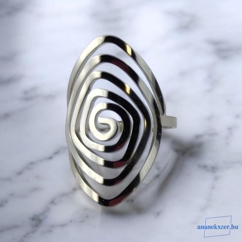 ANAN, szabályozható méretű, nemesacél gyűrű, minimalista ékszer, Spirál