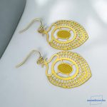 ANAN, nemesacél fülbevaló, aranyszín, antiallergén ékszer, Golden Glow