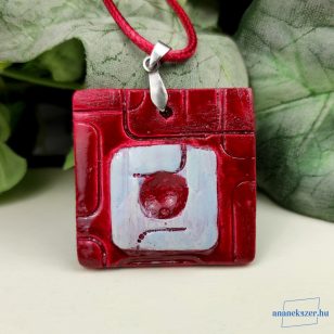   ANAN, művészi medál, agyag, polimer agyag ékszer, nyaklánc, Ékkő