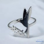 ANAN, szabályozható, nemesacél gyűrű, antiallergén ékszer, ezüstszínű, madárka, Kolibri