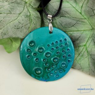   ANAN, művészi medál, agyag, polimer agyag ékszer, nyaklánc, Buborékok