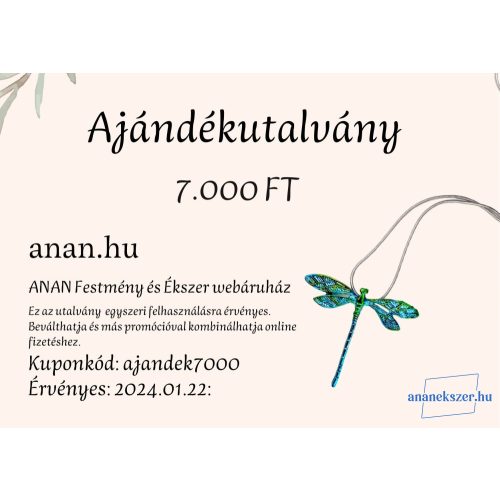 AJÁNDÉKUTALVÁNY 7.000,-FT ÉRTÉKBEN