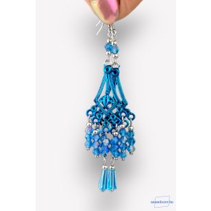 ANAN, hangsúlyos fülbevaló, gyöngyékszer, kék, Kiki