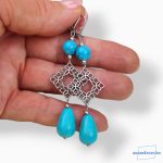 ANAN, türkiz, howlit, ásvány fülbevaló
